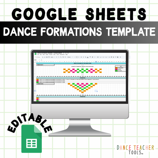 Dance Formation Template – Football Season | Editable Google Sheet for Precision Planning | 2 Design Options | Instant Digital Access